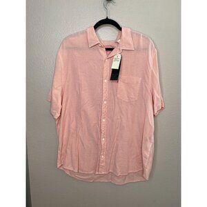 NWT Levi's Mens Pink Button-Up Shirt XXL Cotton Blend collared short sleeve